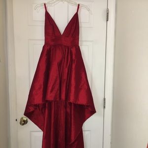 Shiny red Windsor dress